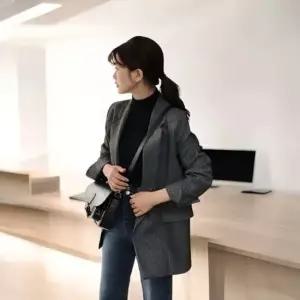 친절한탄씨 봄 체크자켓 베르 캐주얼정장 롤업자켓가을 소매 간절 여성자켓 가을자켓 캐주얼