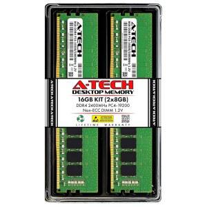 A-Tech 16GB(2x8GB) DDR4 2400MHz UDIMM PC4-19200(PC4-2400T) CL17 DIMM 비ECC 데스크탑 RAM 메모리 모듈