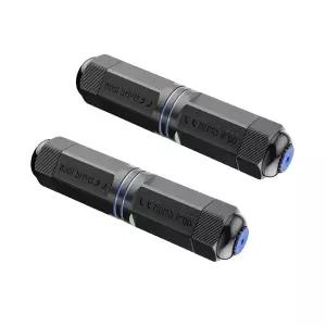 VCE 방수 RJ45 커플러 IP68 CAT6/CAT5E/CAT5 암수 커넥터 차폐 8핀 실외 이더넷 LAN 케이블 2팩 5.3인치