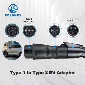 32A 7.2KW 타입1-타입2 EV 충전기 어댑터 소켓 타입 1 SAE J1772 - 2 변환기 전기차용