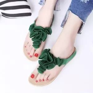 사랑스러운 꽃 프릴 스트랩 플립플랍 샌들 (W8EC246)