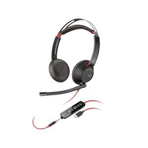 Plantronics Poly Blackwire 5220 스테레오 USB-C 헤드셋 + 3.5mm 플러그 /A 어댑터