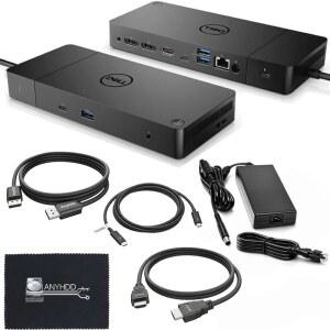 180W AC 전원 어댑터(130W 공급) + HDMI 케이블 디스플레이포트 썬더볼트 마이크로파이버 천 포함 Dell WD19TB 도킹 스테이션