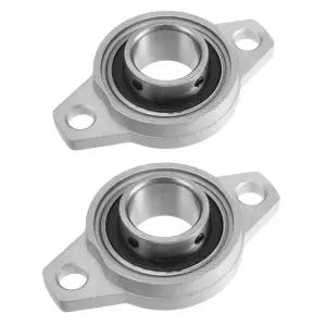 Xnrtop KFL005 25mm 아연 합금 자체 정렬 베개 블록 플랜지 베어링 팩 2개