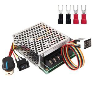 PWM DC 모터 속도 컨트롤러, 10-55V / 정격 40A, 조정 가능한 전위차계 및 전진-브레이크 후진 스위치가 있는 LED 디스플레이 무단계 컨트롤러