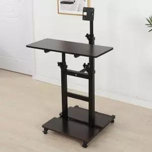 이동식 컴퓨터 선반 보관 수납장 책상 노트북 PC 오크 거치대