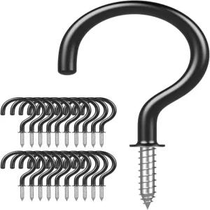 아르고졸로 천장 후크 비닐 코팅 나사 1-1/2 인치 컵 삽입 20 팩 블랙
