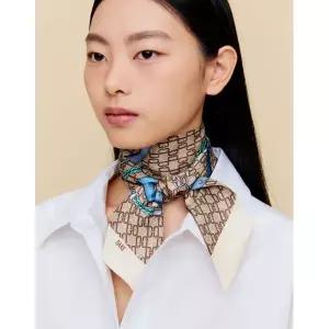 갤러리아 DCSC6F381W2 [선물포장/쇼핑백동봉] 닥스 브라운 DD 패턴 쁘띠 실크 스