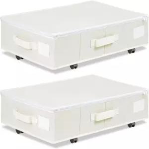 바퀴가 달린 수납 2팩 23.6x15.7x7.28인치 언더베드 베이지 의류 담요 홀더가 신발 커버가 빈코나 용기