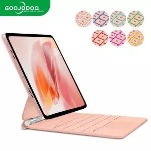 [호환] GOOJODOQ 매직 키보드 iPad Pro 11인치 4세대3세대2세대1세대 Air 11 M2 M3 4 5 플로팅 스탠드 블루
