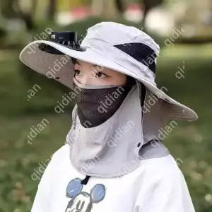  태양열 충전 선풍기 달린 낚시 등산 모자 자외선 차단 썬캡