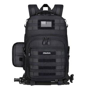 MOSISO 카메라 백팩, DSLR / SLR 미러리스 전술 가방 케이스, 캐논 니콘 소니 블랙과 호환되는 노트북 수납공간 포함