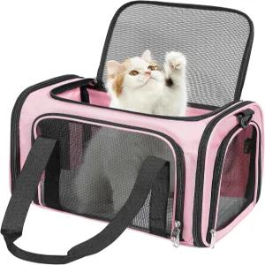 디스칼라 고양이 반려견 캐리어 최대 15파운드 TSA 항공사 소형견용 강아지 접이식 소프트 사이드 여행 -