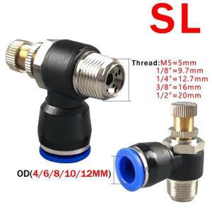 5pcs 1/8 1/4 3/4 1/2 공압 공기 피팅 PC/PCF/SL/PB/PL 6/8/10/12mm 나사 호스 파이프 퀵 커넥터