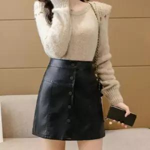 셀럽하우스 속바지 데일리 타이트한 타이트미니스커트 있음 레더