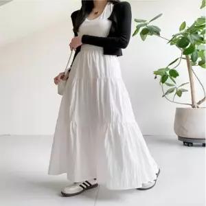 셀럽하우스 여생 캐주얼 에이 라인 롱치마 허리 밴딩 주름 스커트