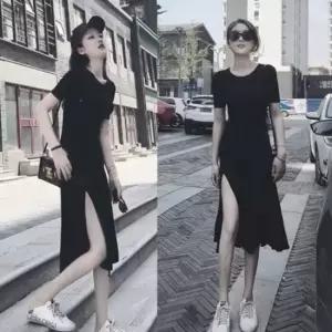 셀럽하우스 원피스 데일리 코디 치마 롱스커트홈드레스 검정원피