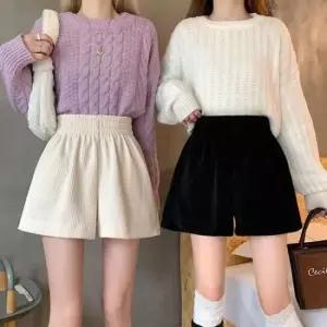 셀럽하우스 코듀로이반바지 코듀로이 밴딩 여자반바지 하이웨스트