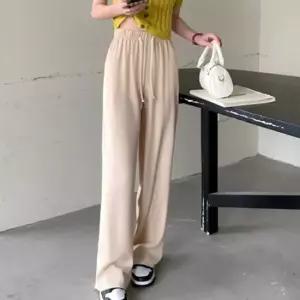 셀럽하우스 허리밴딩 일자핏 하늘하늘 이지룩 고무줄 통바지패션