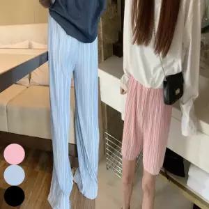 셀럽하우스 여성 플리츠 주름 반바지 긴바지 세트 하이웨이스트