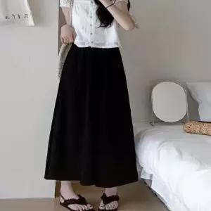 셀럽하우스 여자 3컬러 와이드 플리츠 밴딩팬츠 치마바지 데일리