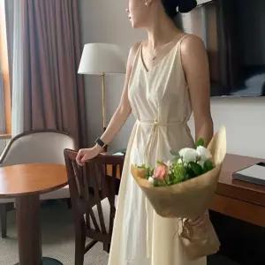 셀럽하우스 브이넥 스트랩 롱원피스 썸머 린넨 데일리 휴양지룩