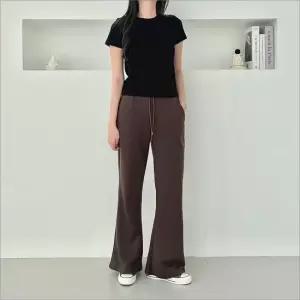 셀럽하우스 여성 허리밴딩 부츠컷 스판 나팔바지 트레이닝 팬츠 3색