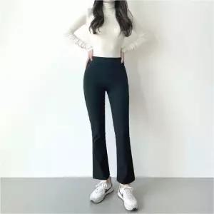 셀럽하우스 여자 기모 부츠컷팬츠 하이웨이스트 나팔바지 겨울바지
