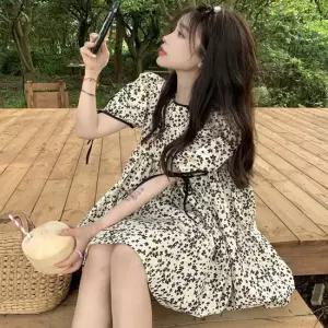 셀럽하우스 퍼프소매 러블리 미니원피스 플라워패턴 여성 여름