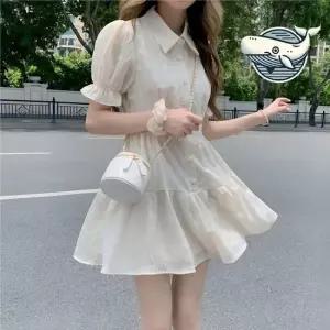 프릴 소매 플레어 미니 원피스 여름 귀여운 여름원피스 가을원피스 페미닌원피스