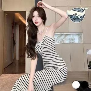 여름 스트라이프 슬리브리스 원피스 편안한 나시 여자원피스 니트원피스 미니원피스