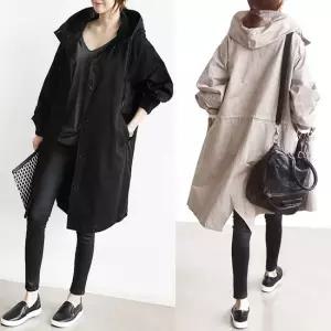 G125807_ 빅사이즈) 후드야상점퍼 사파리 트렌치점퍼 여성야상점퍼 야상자켓 바람막이 코트