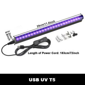 395-405nm 블랙 라이트 LED UV 램프 젤 T5 튜브 5V B 플매트 카펫 러그 자외선 무대 네일 부품 성장