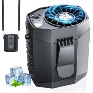 JKBOOM 2025 스마트 휴대용 충전식 LED 조명 25시간 작동 시간 4단 속도 9200RPM 터보 쿨링 개인 허리 캠핑 야외 하이킹용 웨어러블 벨트 클립 블랙