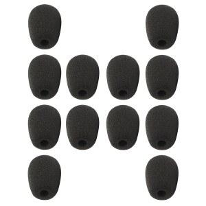 하이얀코 12팩 헤드셋 마이크 앞유리 폼 커버 부드럽고 편안하며 고밀도 라펠 마이크용 팝 필터 교체용