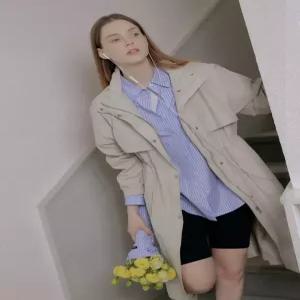 [백화점 홈쇼핑 정품] 코데즈컴바인 밴드넥 날개 롱 야상 점퍼 CLA-JP554W2