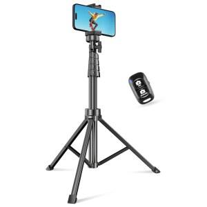 SENSYNE 62인치 휴대폰 삼각대 및 셀카봉, 카메라와 확장형 홀더가 리모컨 무선 스탠드, 휴대폰, ANDROID 있는 호환 가능
