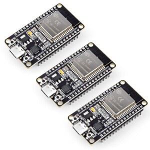ELEGO 3PCS ESP-32 개발 보드 USB-C, 2.4GHz 듀얼 모드 WiFi+블루투스 4.2 코어 마이크로컨트롤러 지원 AP /STA /AP+STA, CP2102 칩 | 저전력 IoT 애플리케이션, 스마트 기기, 자동화, 무선 통신, GPIO 헤더, 간소화