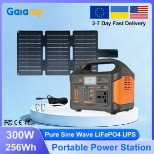 가이아레이 300W 휴대용 파워스테이션 256Wh 파워 LiFePO4 배터리 110V 220V 순수 정현파 태양광 발전기 UP