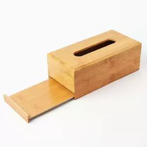 뽑아쓰는 소품보관 거실 사각 휴지케이스 대나무 23cm