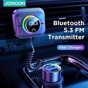 Joyroom 블루투스 5.3 FM AUX 차량용 충전기 어댑터  에어 벤트 설치  PD & QC 3.0 자동차 송신기  3 포트