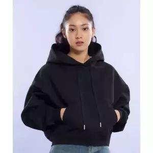 매장정품 CREAM SODA LAB 크림소다랩 무지 올시즌 크롭 후드 블랙 CFZK17T001 1777467