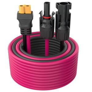 Solar-XT60 연장 케이블 12AWG 30A 태양광 커넥터-XT60 어댑터 패널-휴대용 발전소에 적합합니다.