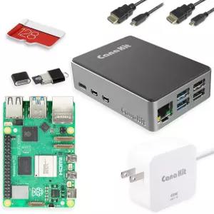 CanaKit 라즈베리 파이 5 스타터 키트 PRO - 알루미늄(128GB 에디션)(8GB RAM)