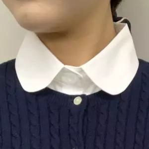 라운드 화이트 머플러 스카프 숄 쉬폰 페이크셔츠 목카라