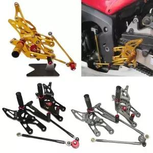 오토바이 조정 가능한 리셋 발판 발 페그 페달 후면 세트 혼다 CBR600RR F5 PC37 20032006 SC57 20042007