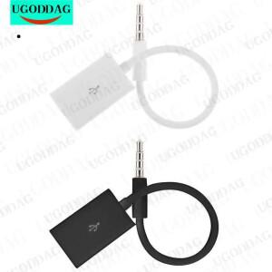 수자동차 AUX 오디오 플러그 잭-USB 2.0 암 변환기 어댑터  블랙 화이트 색상 선택 가능  3.5mm