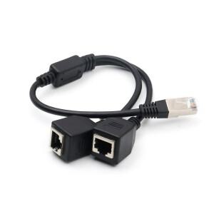 RJ45 1 남성-2 여성 소켓 포트 LAN 이더넷 네트워크 분배기 Y 안정적인 전송 리드 연장 케이블