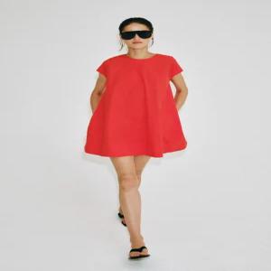 ZARA ZW 컬렉션 포플린 숏 원피스 - 레드 4786/243/600