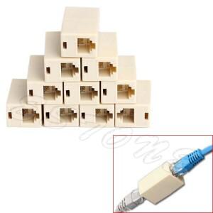 10피스 RJ45 CAT5 커플러 플러그 네트워크 LAN 케이블 익스텐더 커넥터 어댑터